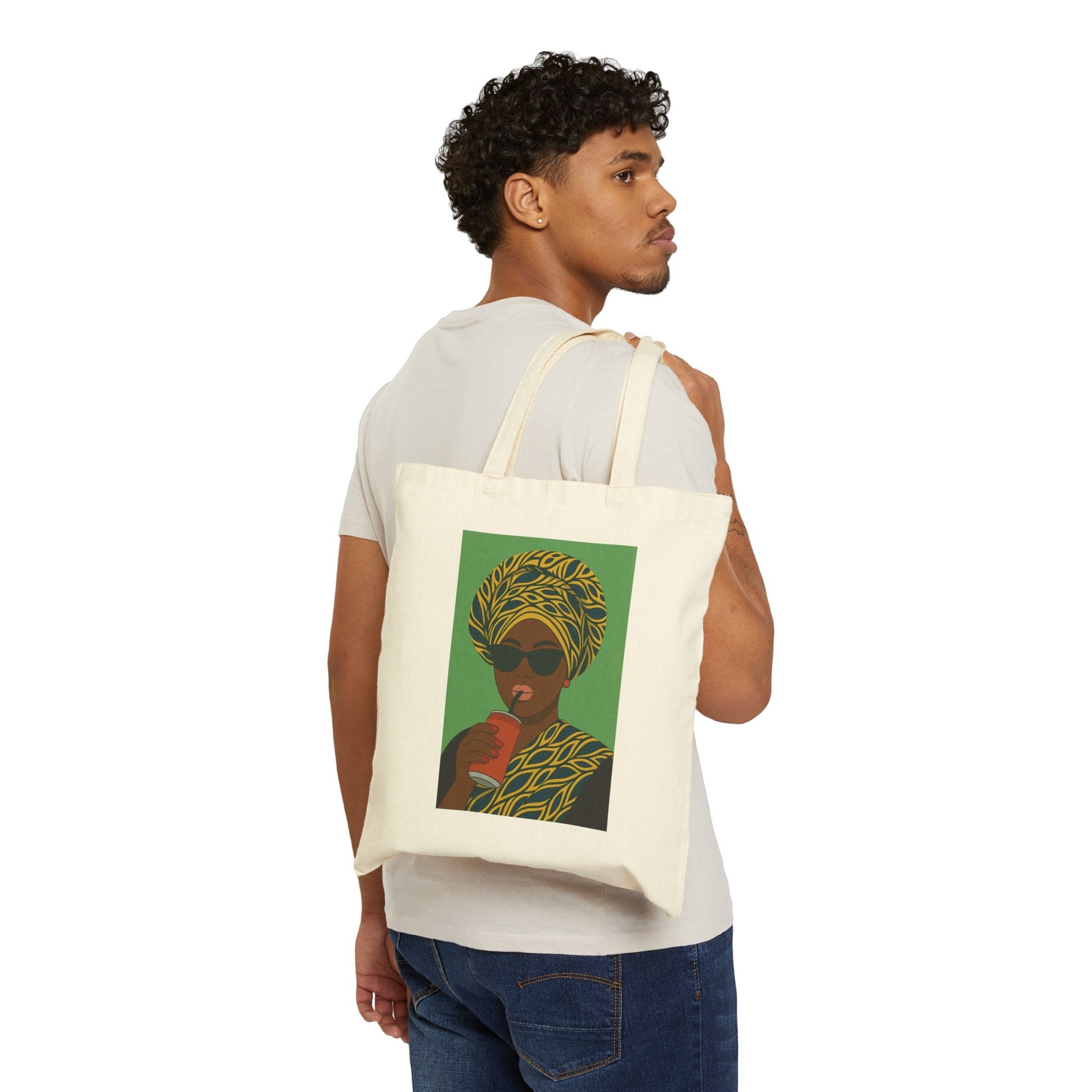 African Gele Tote Bag Solid Background