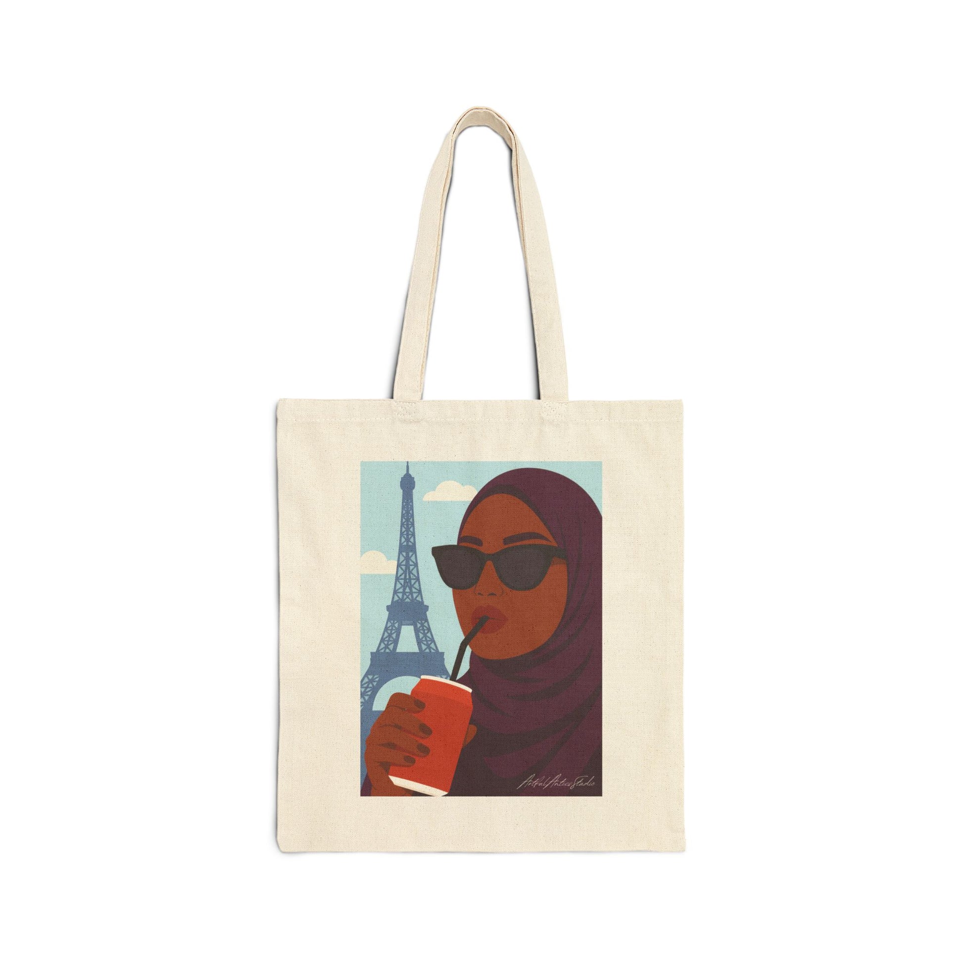 Hijabi in Paris Canva Tote Bag