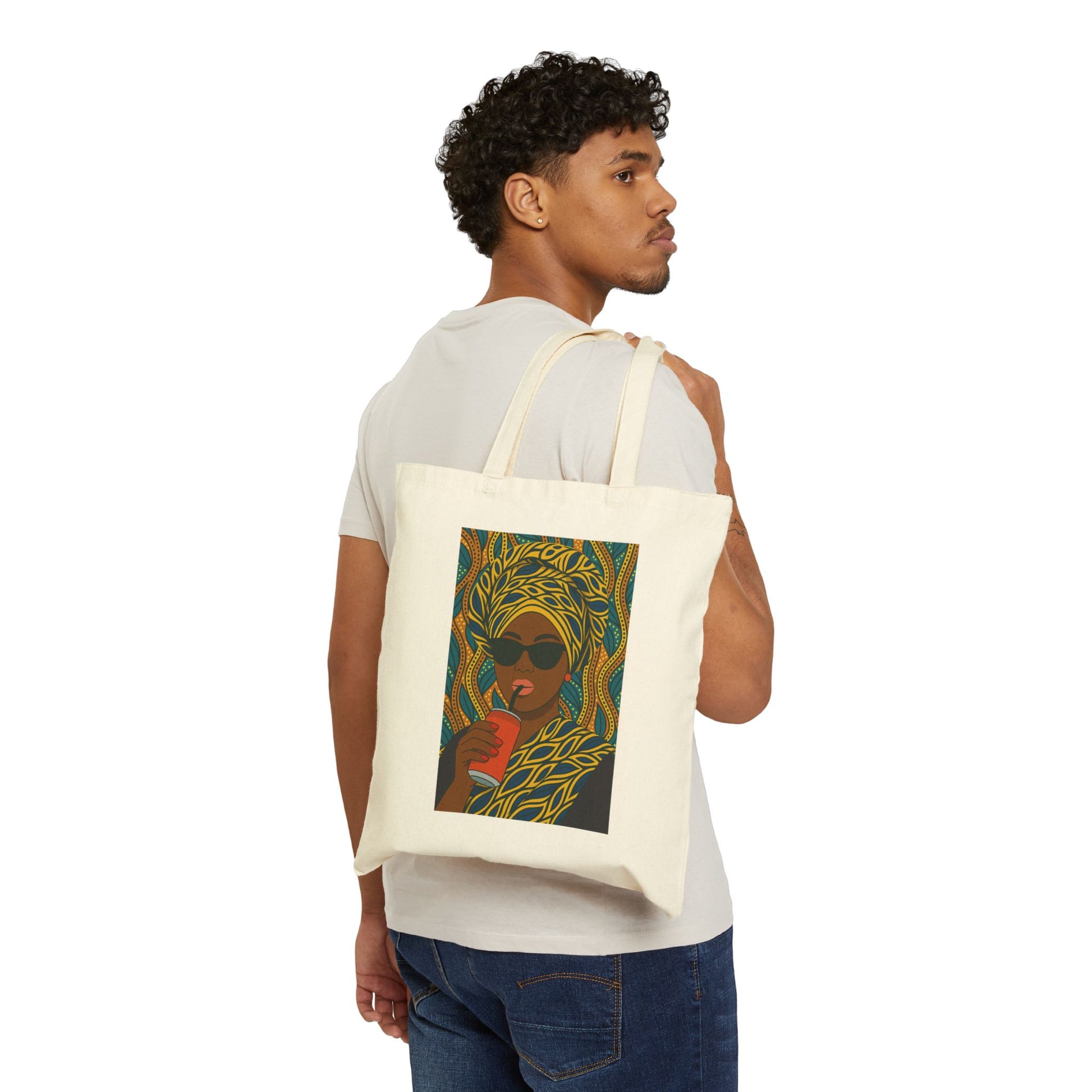 African Gele Tote Bag with Ankara Print