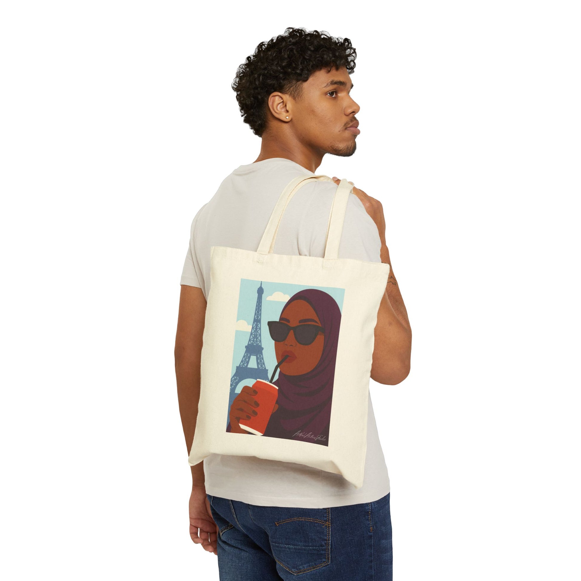 Hijabi in Paris Canva Tote Bag