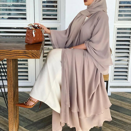 Chiffon Abaya Kimono Abaya With Belt