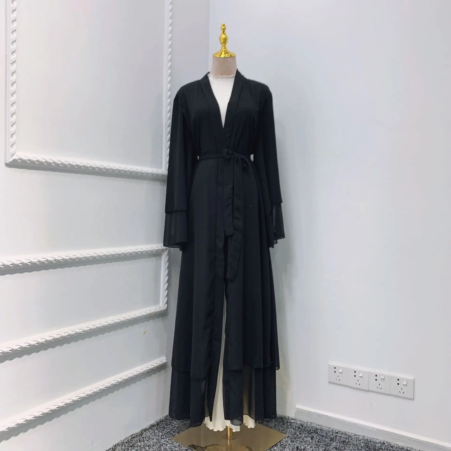 Chiffon Abaya Kimono Abaya With Belt