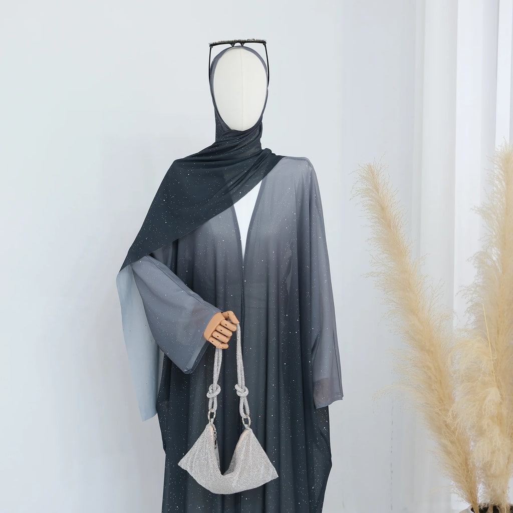 Ombre Open Abaya Robe Set