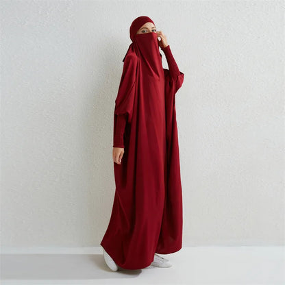 Smocking Sleeve One-piece Prayer Dress/ Jilbab