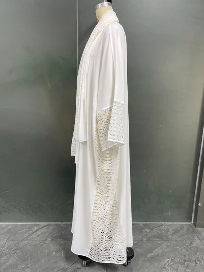 Hollow Out Sleeve Abaya w/ Scarf