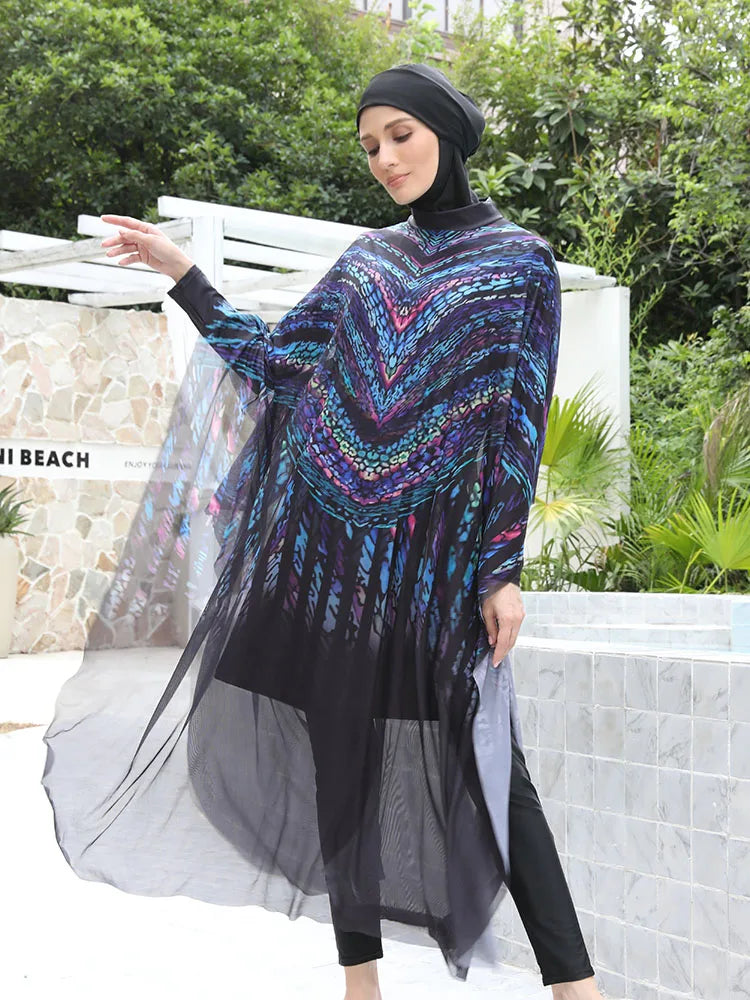 3/4PCS Burkini Swimsuit UPF50+