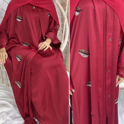 Embroidered Open Abaya