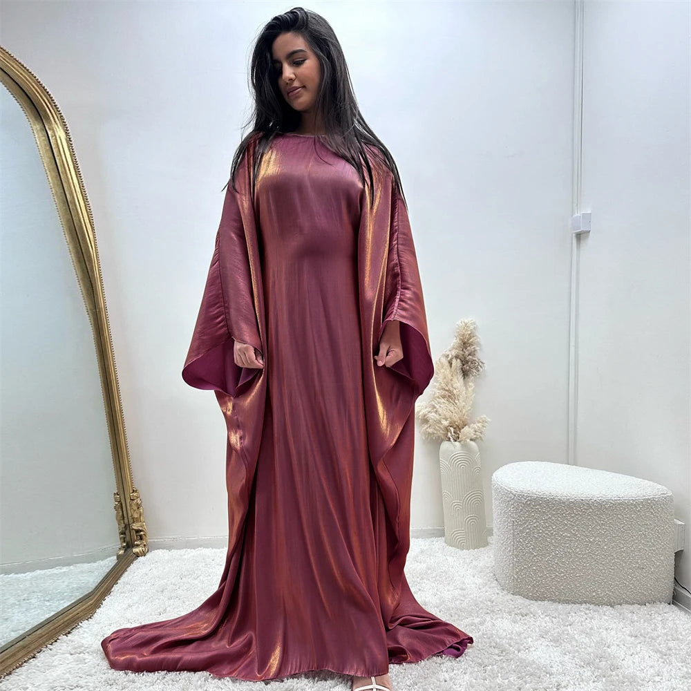 Satin Batwing Sleeve Kaftan