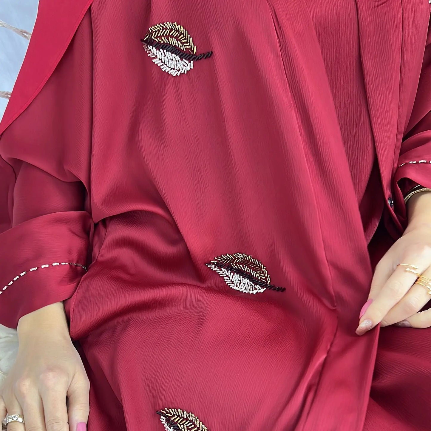 Embroidered Open Abaya