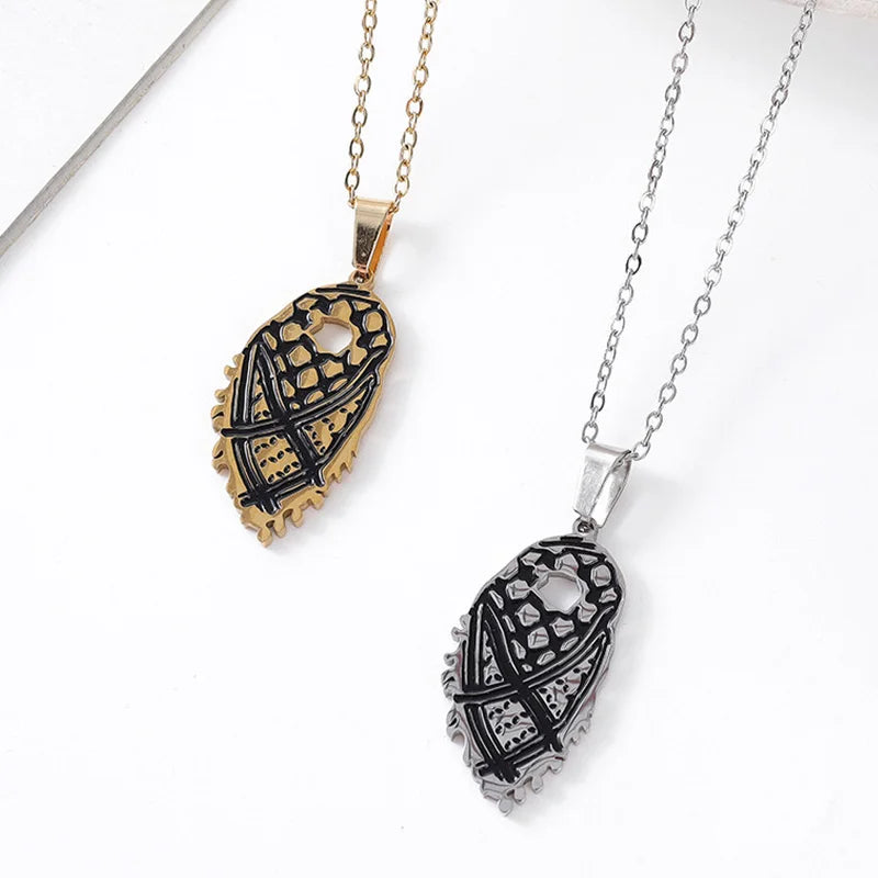 Stainless Steel Keffiyeh Pendant Necklaces