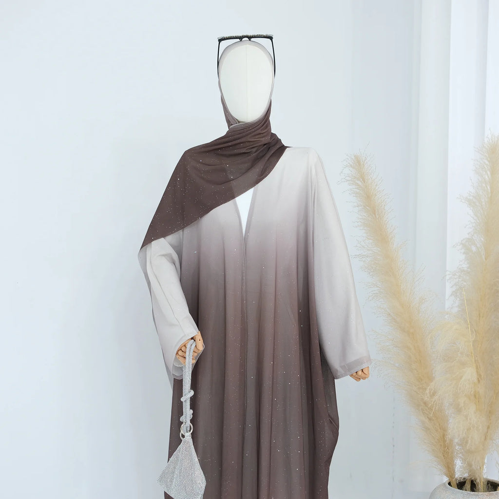 Ombre Open Abaya Robe Set