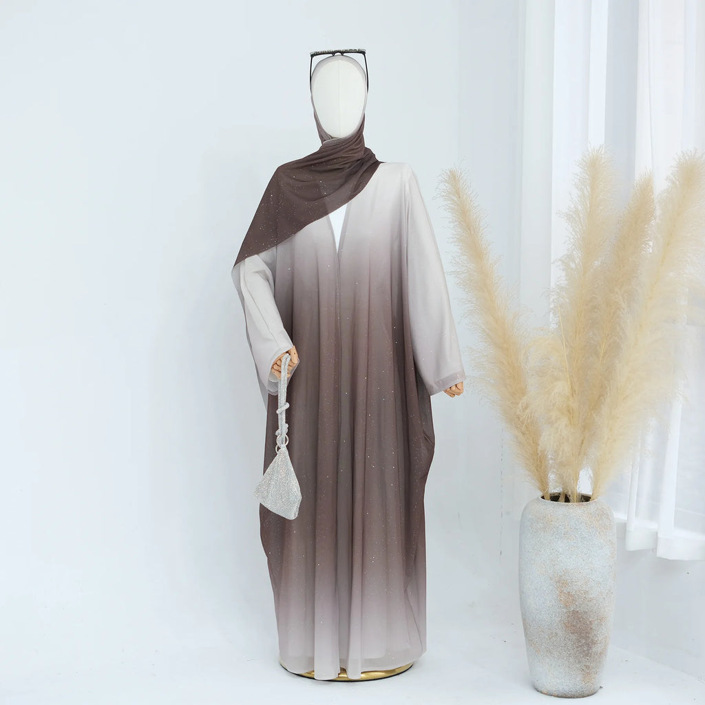 Ombre Open Abaya Robe Set