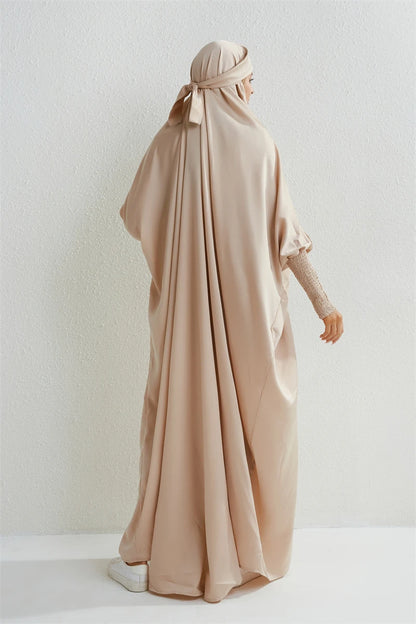 Smocking Sleeve One-piece Prayer Dress/ Jilbab