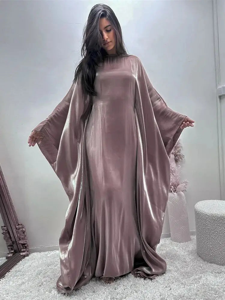 Satin Batwing Sleeve Kaftan