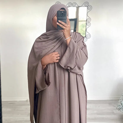 Three Piece Abaya Set With Hijab