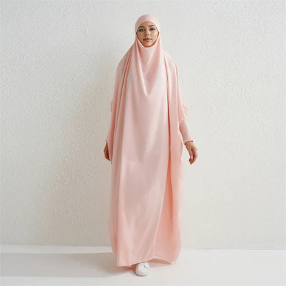 Smocking Sleeve One-piece Prayer Dress/ Jilbab