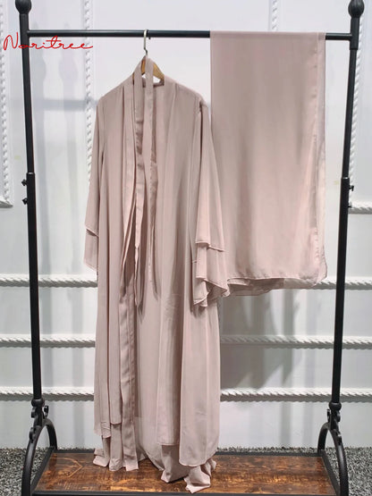 Chiffon Abaya Kimono Abaya With Belt