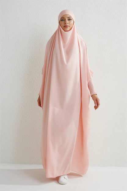 Smocking Sleeve One-piece Prayer Dress/ Jilbab