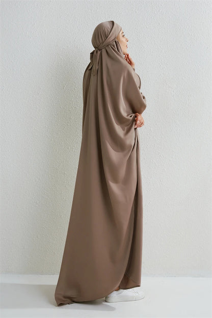 Smocking Sleeve One-piece Prayer Dress/ Jilbab