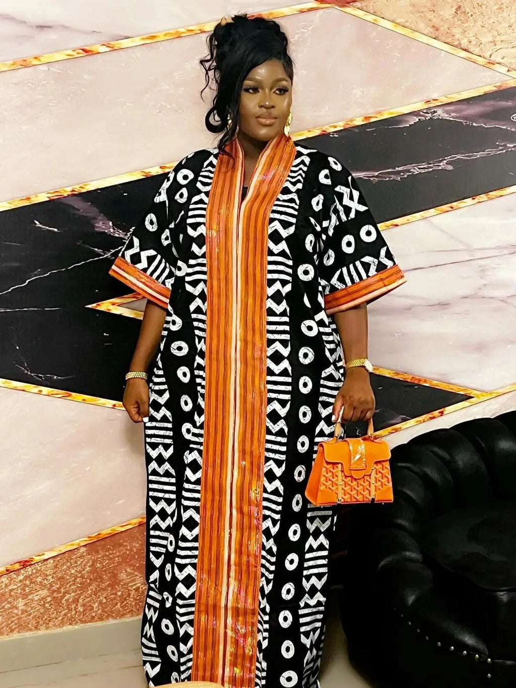 African-Inspired Satin Abaya
