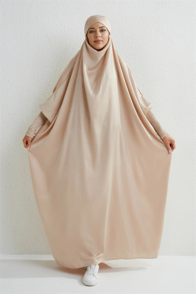 Smocking Sleeve One-piece Prayer Dress/ Jilbab