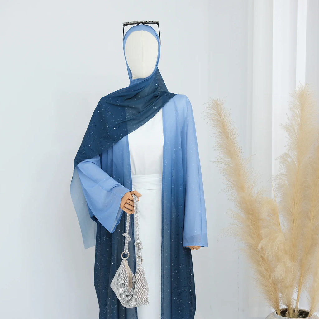 Ombre Open Abaya Robe Set