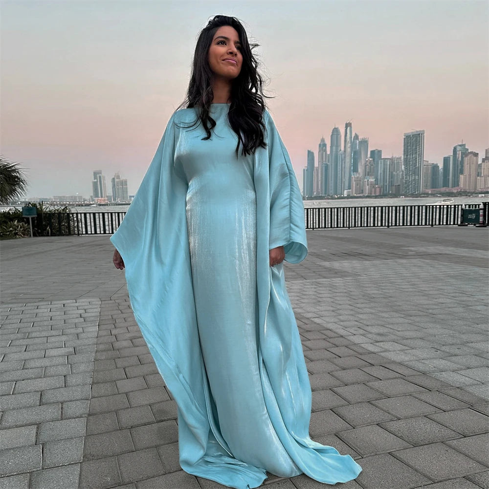 Satin Batwing Sleeve Kaftan