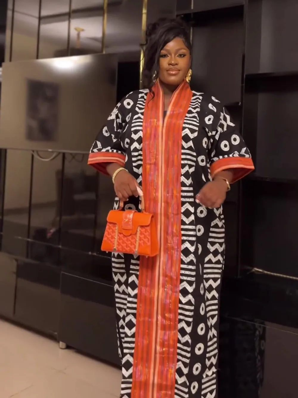 African-Inspired Satin Abaya
