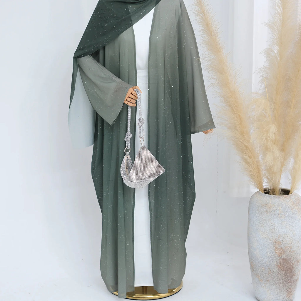 Ombre Open Abaya Robe Set