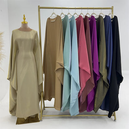 Satin Batwing Sleeve Kaftan