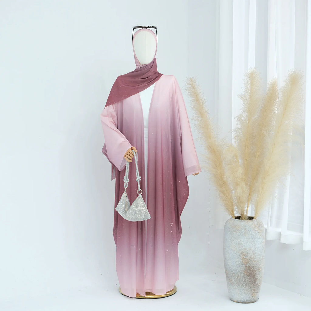 Ombre Open Abaya Robe Set