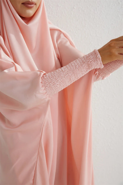 Smocking Sleeve One-piece Prayer Dress/ Jilbab