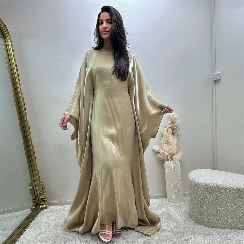 Satin Batwing Sleeve Kaftan