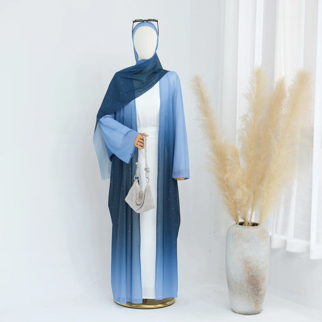 Ombre Open Abaya Robe Set