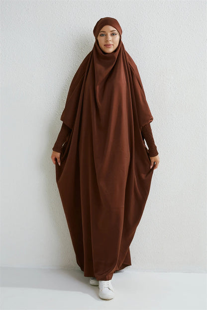 Smocking Sleeve One-piece Prayer Dress/ Jilbab