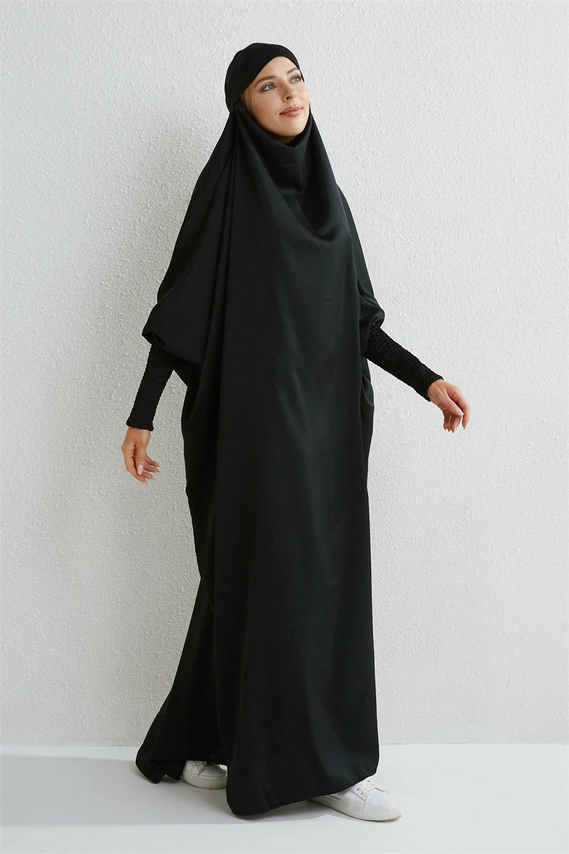 Smocking Sleeve One-piece Prayer Dress/ Jilbab