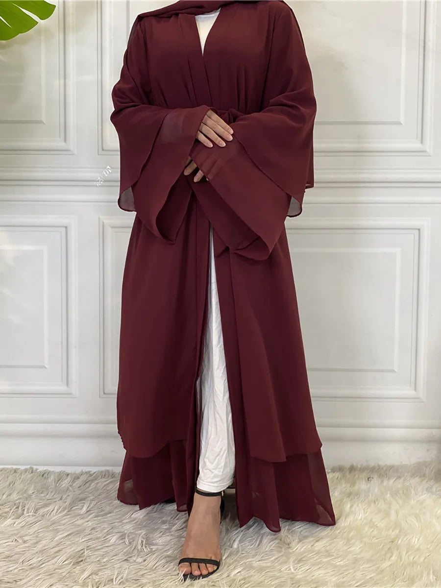 Chiffon Abaya Kimono Abaya With Belt