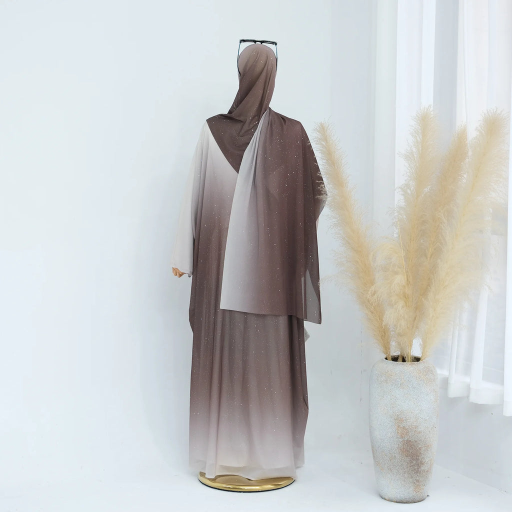 Ombre Open Abaya Robe Set