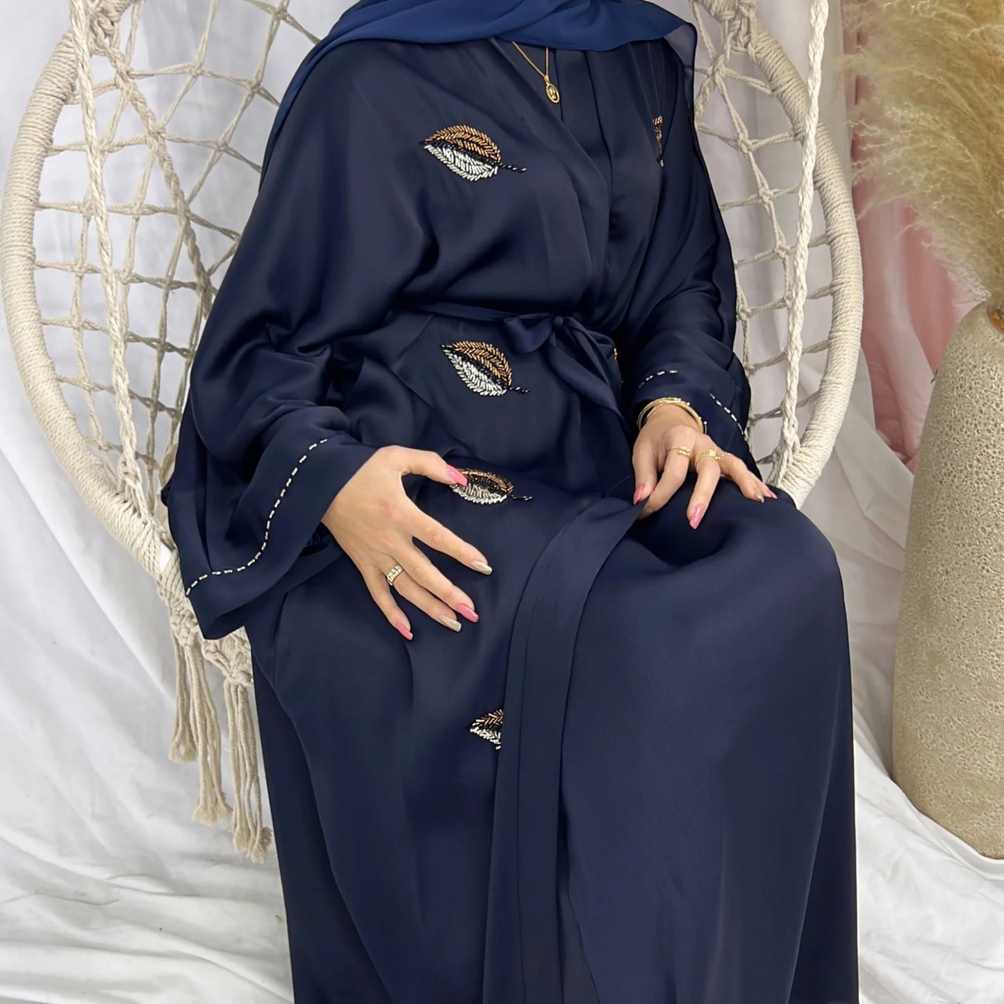 Embroidered Open Abaya