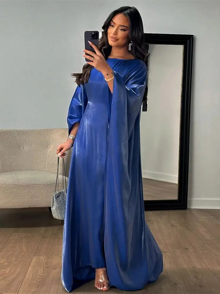 Satin Batwing Sleeve Kaftan